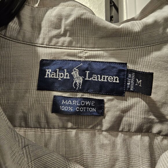 Ralph Lauren Long Sleeve Grey Botton Down Shirt Marlowe Cotton Medium - Picture 4 of 9